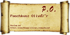 Paschkusz Olivér névjegykártya